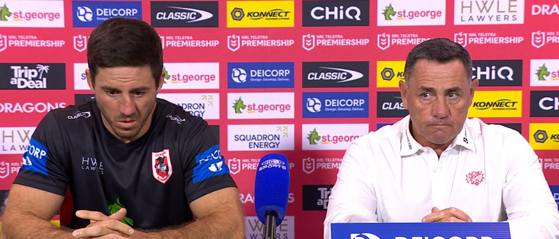 The Dragons vs Roosters press conference.
