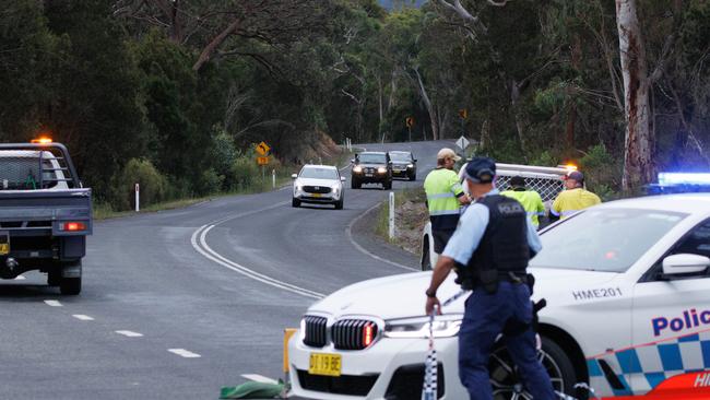 The family of Jesse Baird arrives at a crime scene. Picture: NCA NewsWire / Max Mason-Hubers