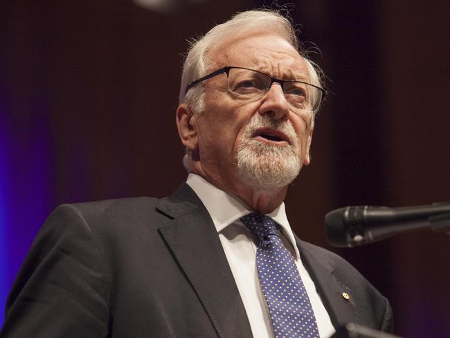 ANU Chancellor Gareth Evans speaks during the 2018 State of the University at Llewellyn Hall.