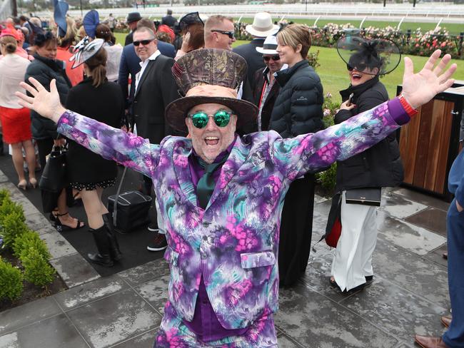 An enthused Steve Hopes is not holding back in the fashion stakes. Picture: AAP Image/David Crosling