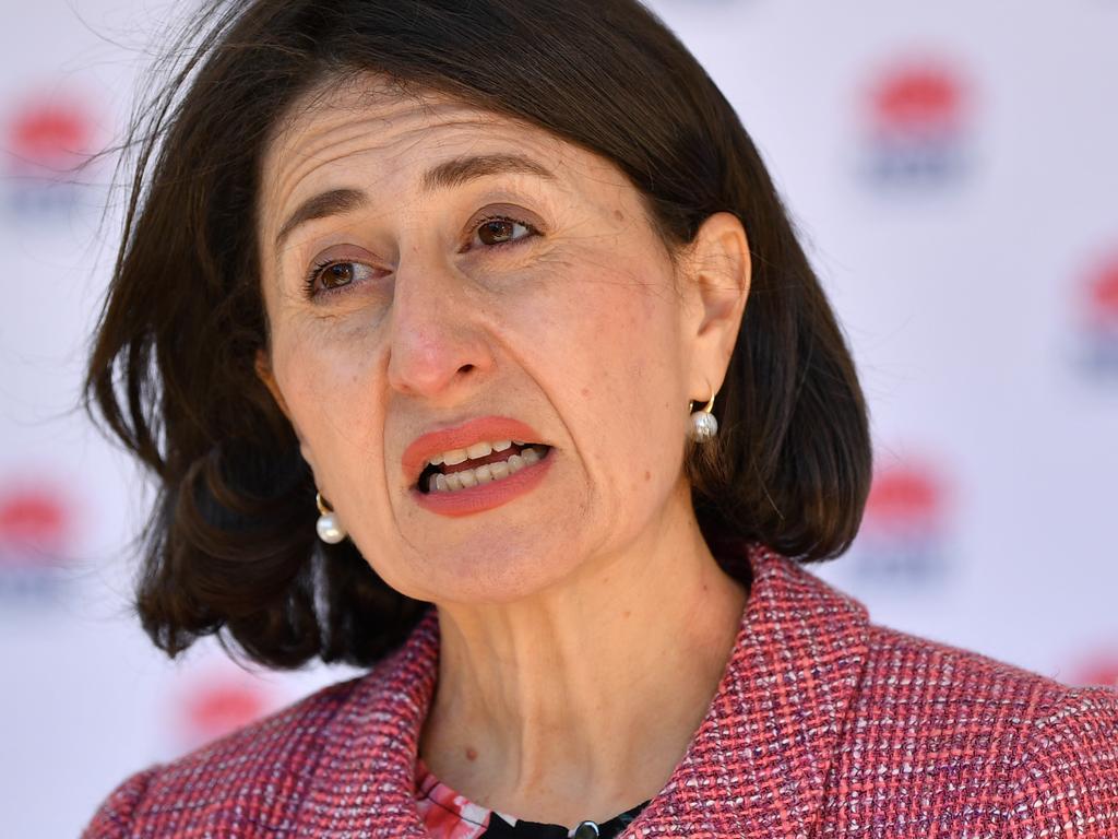 NSW Premier Gladys Berejiklian issues a Covid-19 warning for Great Ocean Foods. Picture: NCA NewsWire/Joel Carrett