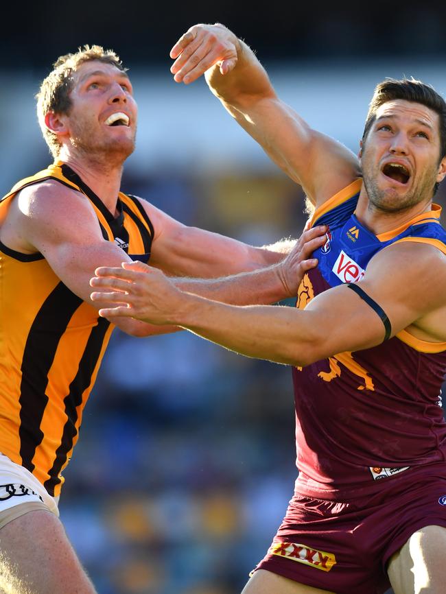 Ben McEvoy was solid for the Hawks on a dull day for the visitors. Pic: AAP