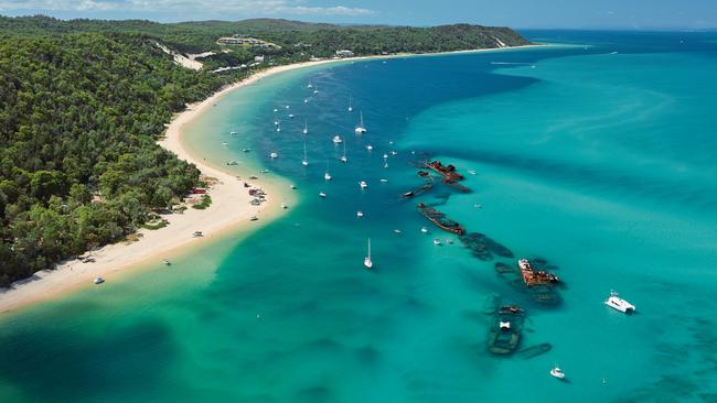 The Tangalooma wrecks off Moreton Island. Picture: TEQ