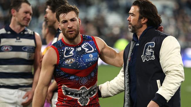 Chris Scott was pleased his team aced its footy ‘audit” against Jack Viney and the reigning premiers. Picture: Getty Images