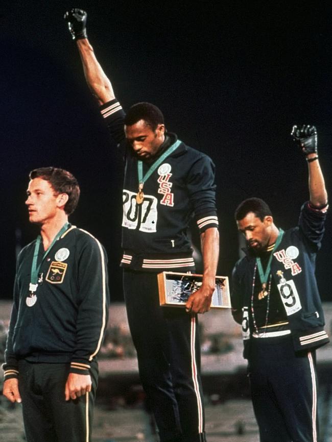 Tommie Smith and John Carlos iconic protest at the 1968 Olympics