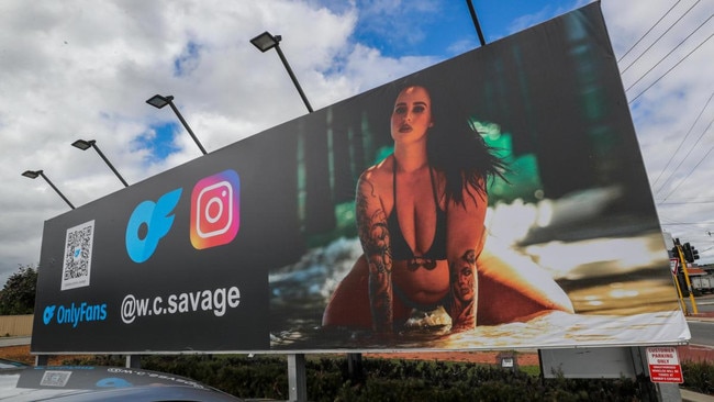 The most complained about ad was a billboard of OnlyFans star Savannah promoting her channel. Picture: 7 NEWS