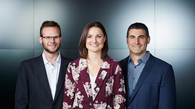 Presagen co-founders (from left) Jonathan Hall, Michelle Perugini and Don Perugini, have developed a program which screens the quality of embryos in IVF.