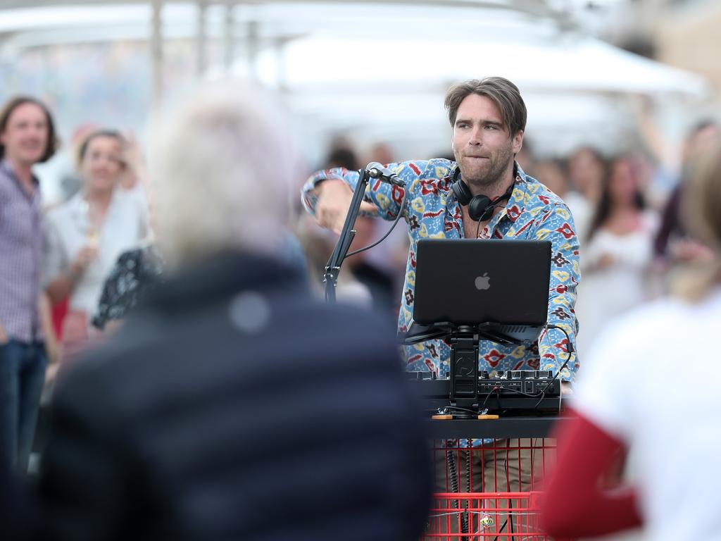 Hugo Bladel performing a mobile DJ set at the NYE party at the 2019 Taste of Tasmania. Picture: LUKE BOWDEN