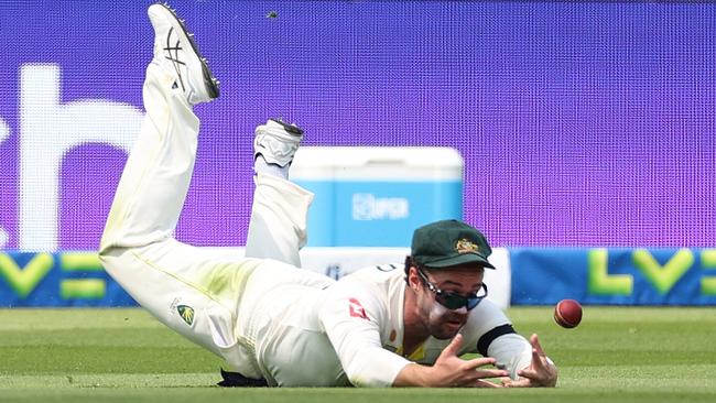 Travis Head dropped Harry Brook at third man on the opening day. Picture: Getty Images