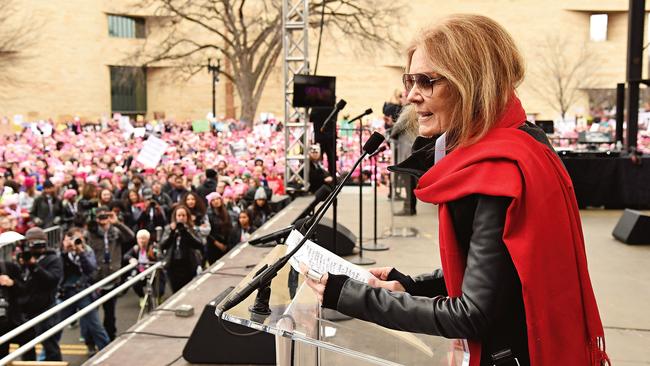 Gloria Steinem speaks onstage at the rally at the Women's March in Washington the day after Donald Trump’s inauguration.