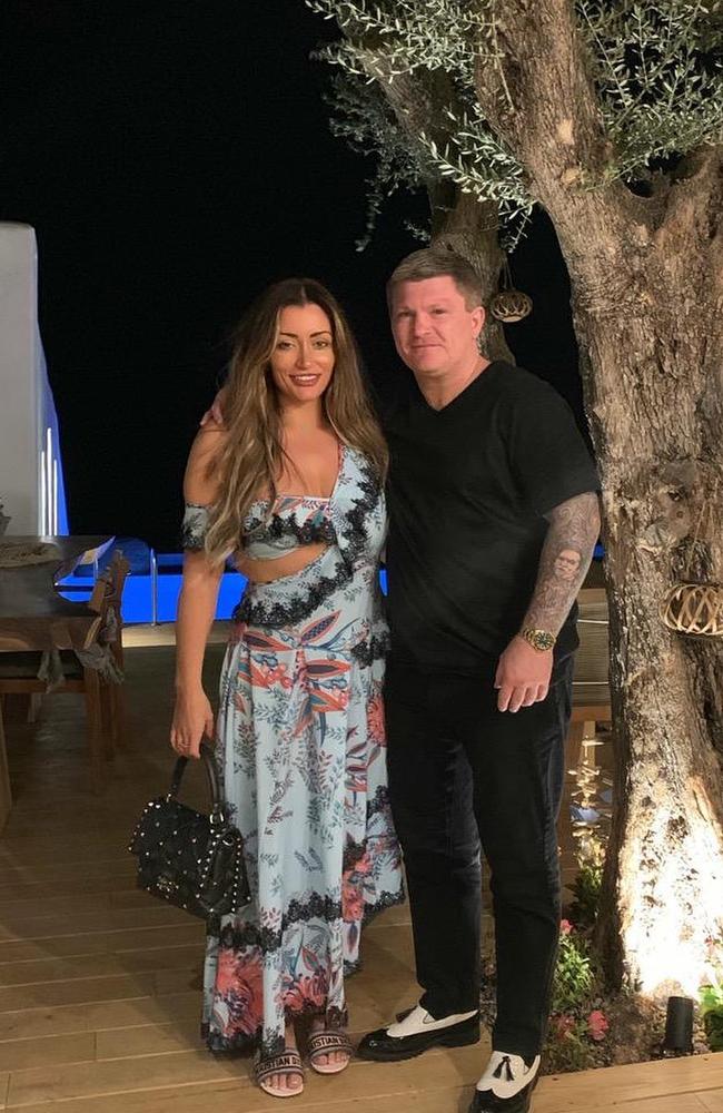 Hatton with his girlfriend while on holiday in Mykonos.