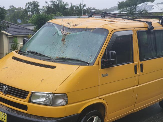 Tree branches fell on this van. Picture: Fiona Killman