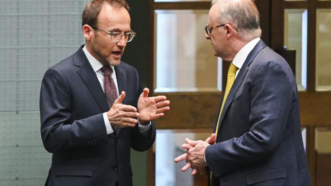 Greens leader Adam Bandt and Prime Minister Anthony Albanese. Picture: NCA NewsWire / Martin Ollman