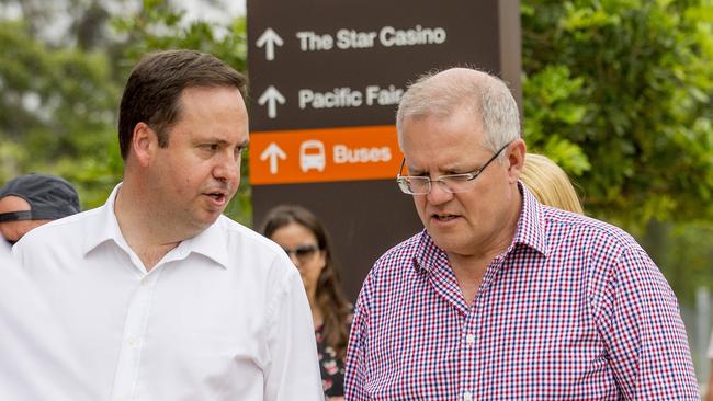 Prime Minister of Australia, Scott Morrison with Steven Ciobo. Picture: Jerad Williams