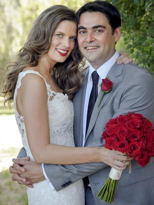 Kate Ellis and David Penberthy on their wedding day in 2013.