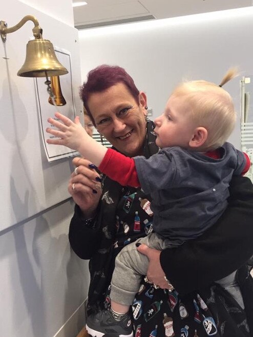 Sue Yarwood and her grandson Vincent at the hospital.