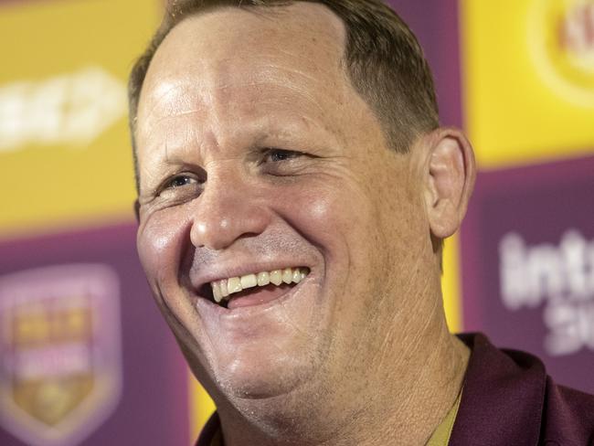 Maroons coach Kevin Walters unveils the 2018 Maroons team for June 6's State of Origin opener in Melbourne at XXXX Brewery Ale House in Brisbane, Monday, May 28, 2018. (AAP Image/Glenn Hunt) NO ARCHIVING