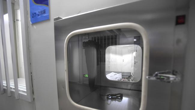 An isolation unit is seen at the Huoshenshan hospital in Wuhan. Picture: AP