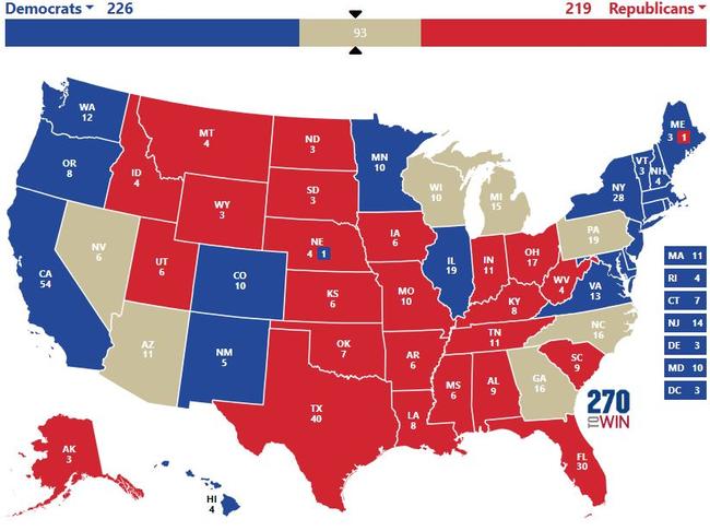 Realistically, there are probably more like seven or eight genuine swing states. Iowa, in the American Midwest, is not considered one of them. Picture: 270toWin