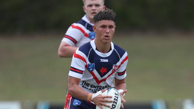 Owen Knowles in action for the Central Coast Roosters against the Monaro Colts in round one of the Andrew Johns Cup. Picture: Sue Graham