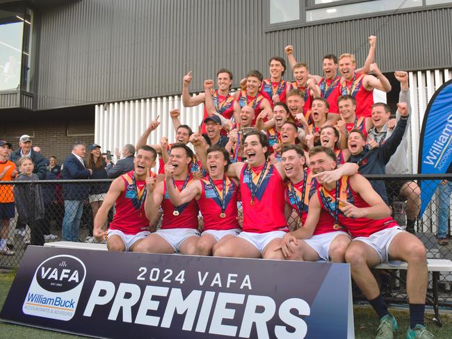 The Victorian Amateur Football Association (VAFA) William Buck Premier Men’s Grand Final Match — Old Brighton vs. Old Scotch — Friday, September 27, 2024: Old Scotch win the Premier Grand Final Match. Picture: Jack Colantuono