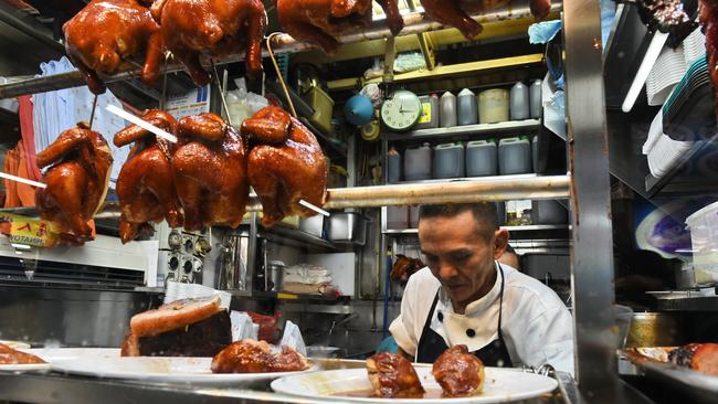 Chef Chan Hon Meng at his Michelin-starred eatery. Picture: AFP