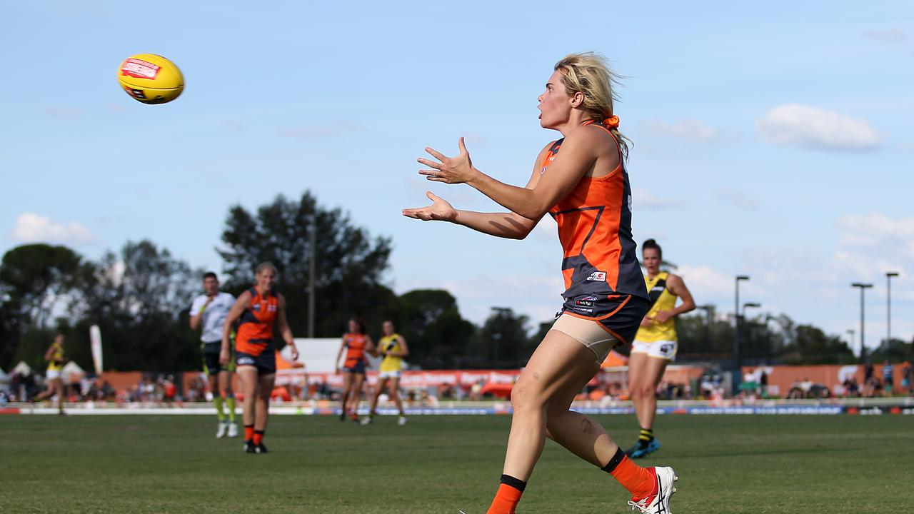 Jacinda Barclay played in the AFLW competition for the GWS Giants. (Photo by Jack Thomas/Getty Images)