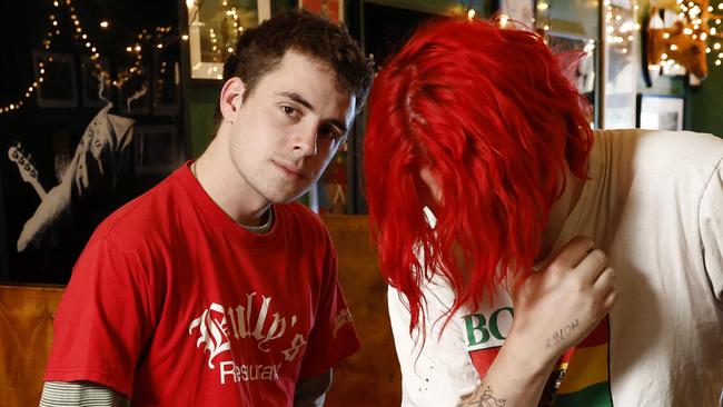 DAILY TELEGRAPH 19TH DECEMBER 2024Pictured at  The Beaver Dining Parlour in Bondi are Australian guitar-pop duo Royal Otis , Otis Pavlovic and Royel Maddell.Picture: Richard Dobson