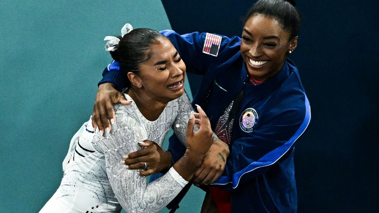 Simone Biles was delighted for her teammate when the verdict dropped. Photo by Lionel BONAVENTURE / AFP.