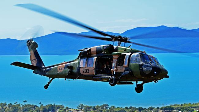 A Black Hawk on a visit to Townsville. Picture: Zak Simmonds