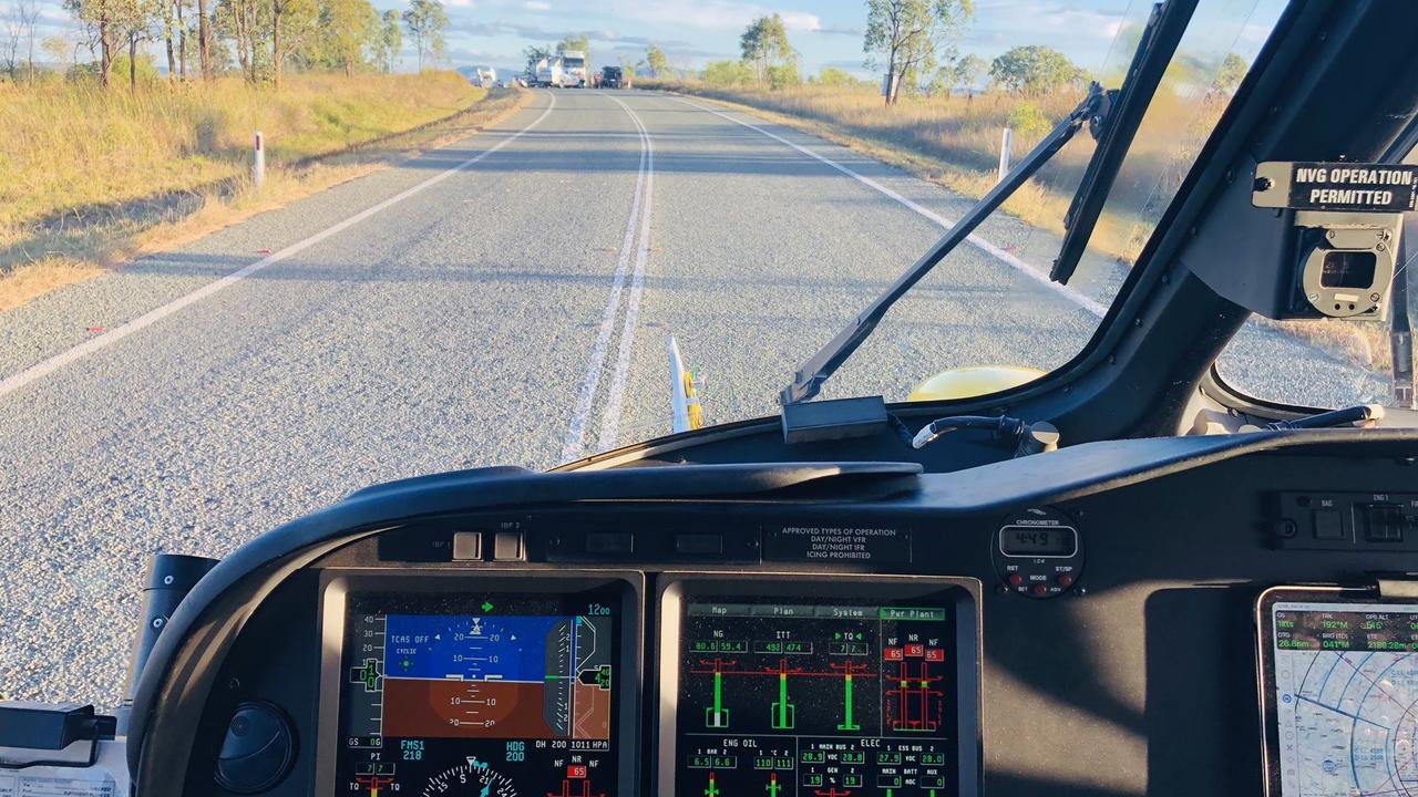 Paramedics on scene at a serious two vehicle crash on Leichhardt Highway in the Rockhampton region. Picture: CapRescue