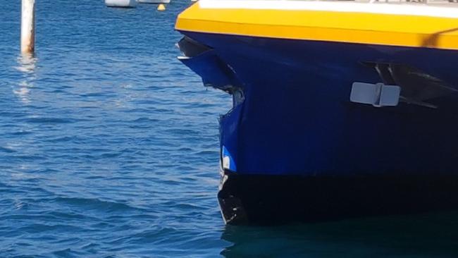 Damaged caused when the Manly Fast Ferry crashed into Manly Wharf. Picture: Supplied