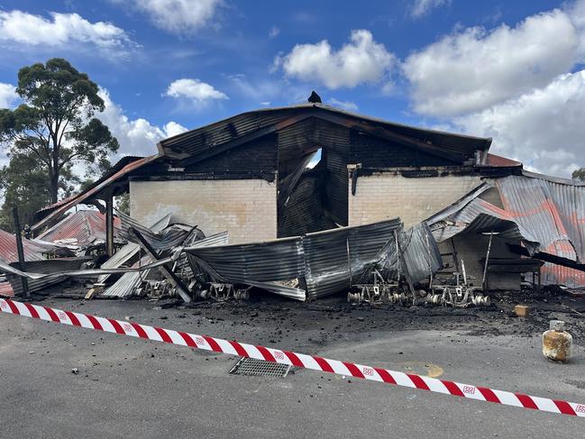 The clubhouse has been destroyed by a blaze. Picture: Nilsson Jones