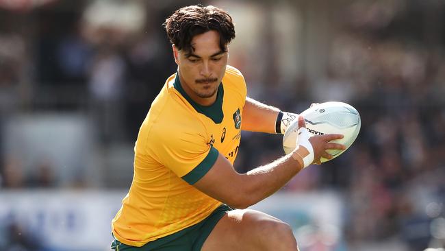 Jordan Petaia will remain with the Wallabies for at least the next World Cup in France. Photo: Getty Images