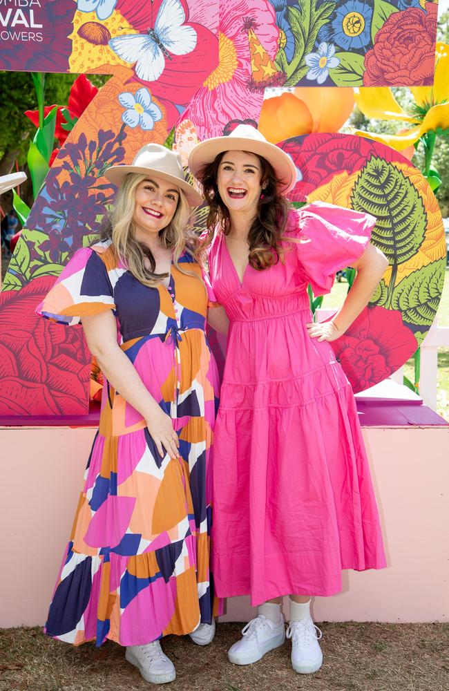 Emma Stewart (left) and Zoe De Dejager. Toowoomba Carnival of Flowers Festival of Food and Wine. Saturday September 14th, 2024. Picture: Bev Lacey