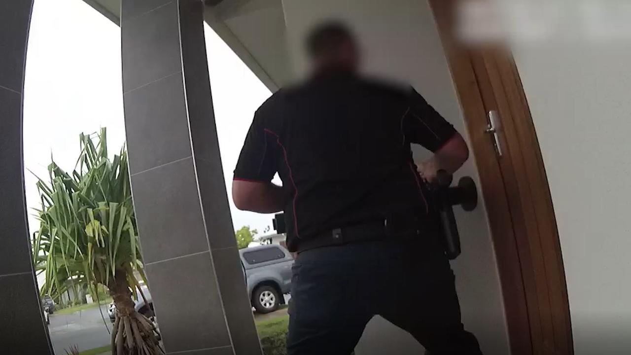 Bodycam footage of the moment police storm one of the properties on the Sunshine Coast.