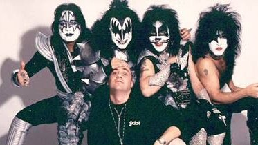 Former News Corporation head of corporate affairs Stephen Browning with Kiss.