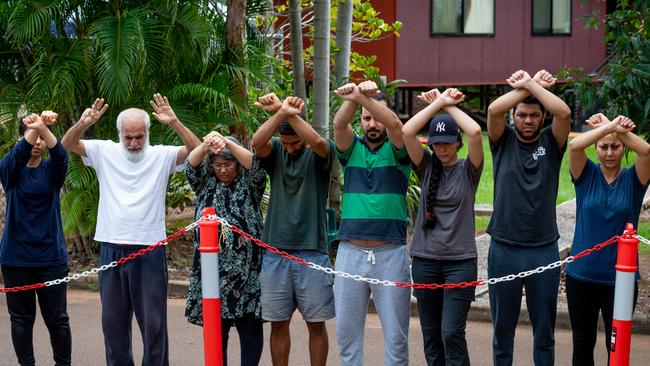 The nine refugees detained at the Federal Detention Facility at Darwin Airport. Photograph: Che Chorley