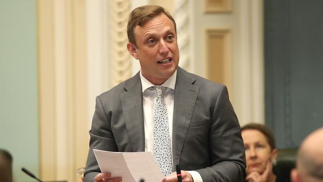 Minister Steven Miles speaks during Queensland Parliament question time. Picture: NCA NewsWire / Jono Searle.