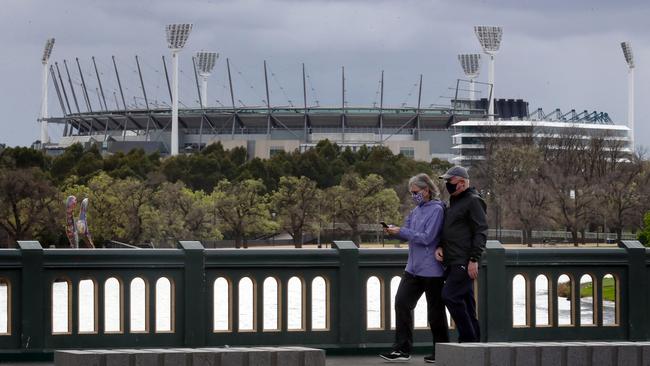 Quiet scenes surrounding the MCG. Picture: David Crosling