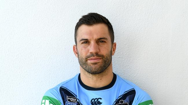 WEEKEND TELEGRAPHS SPECIAL. MUST TALK WITH PIC ED JEFF DARMANIN BEFORE PUBLISHING. The new NSW Origin captain James Tedesco in blues camp today. Picture Grant Trouville