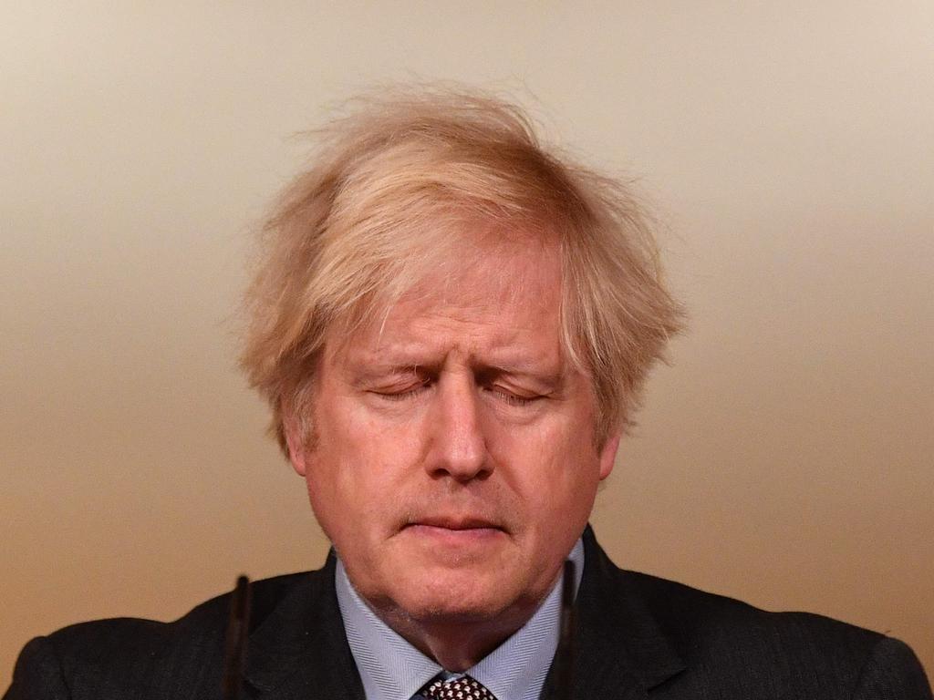 UK Prime Minister Boris Johnson on Tuesday as the death toll passed 100,000. Picture: Justin Tallis/Pool/AFP