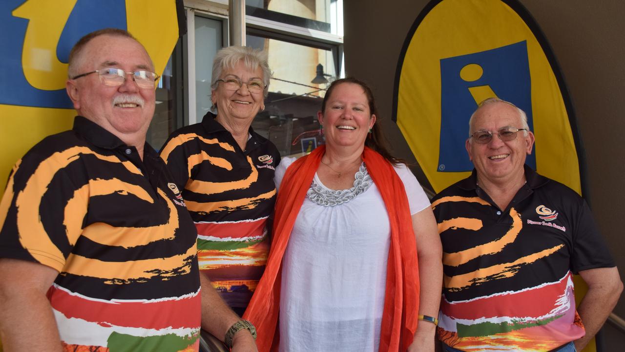 CHANGES AHEAD?: Kingaroy Visitor Information Centre volunteers Maurie Franklin, Wendy Short and Chris Seng with Cr Danita Potter.