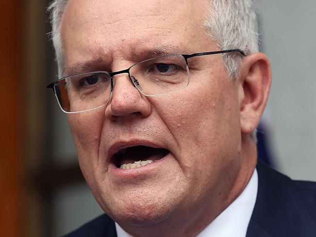 CANBERRA, AUSTRALIANewsWire Photos NOVEMBER, 22, 2021: The Prime Minister Scott Morrison during a press conference in Parliament House Canberra. Picture: NCA NewsWire / Gary Ramage