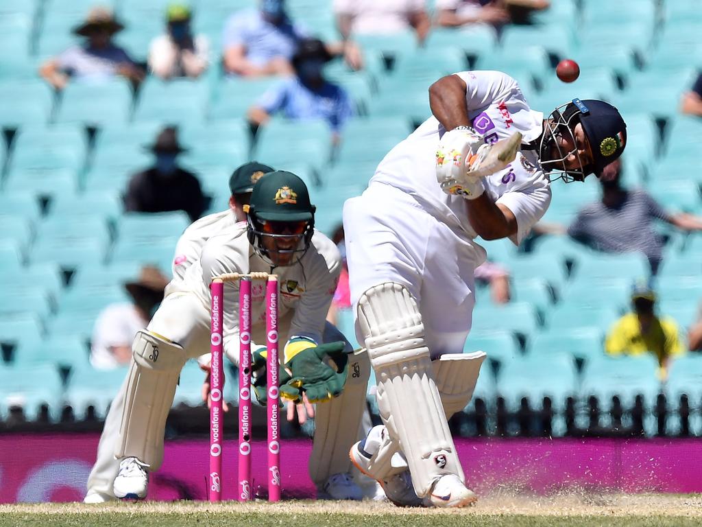 India's Rishabh Pant plays a shot.