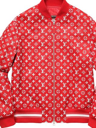 Louis Vuitton X Supreme Red Monogrammed Leather Bomber Jacket M Louis  Vuitton