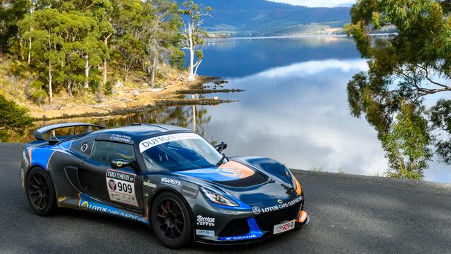 Winners Paul Stokell and Kate Catford near Cygnet on the final day of Targa 2019. Picture: SCOTT GELSFORD/TARGA TASMANIA