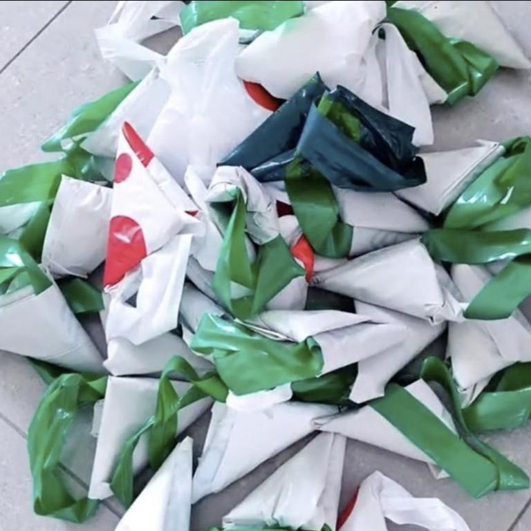 Emmy used a popular folding hack, but supermarket workers claimed it was a “pain” to undo them at registers. Picture: TikTok/@emmy.m