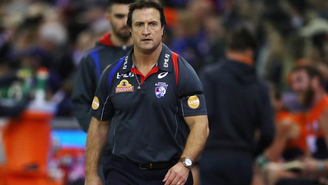 Western Bulldogs coach Luke Beveridge doesn’t want the runner rules to change. Picture: Michael Klein