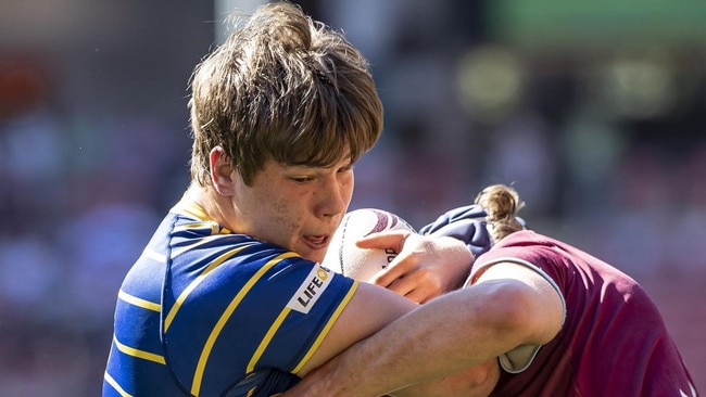 Nick Bloomfield in action for Easts in the Colts 1 grand final against UQ. Pic: Brendan Hertel/QRU.